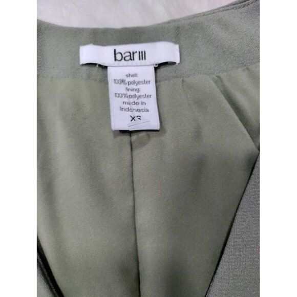 Bar III Cap Sleeve Pullover V Neckline Shift Mini Dress Olive Green Women's XS - Picture 7 of 12